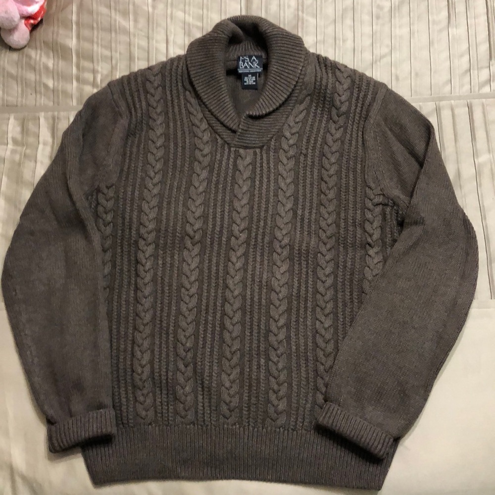 Dark Brown Jos A Bank Shawl sweater